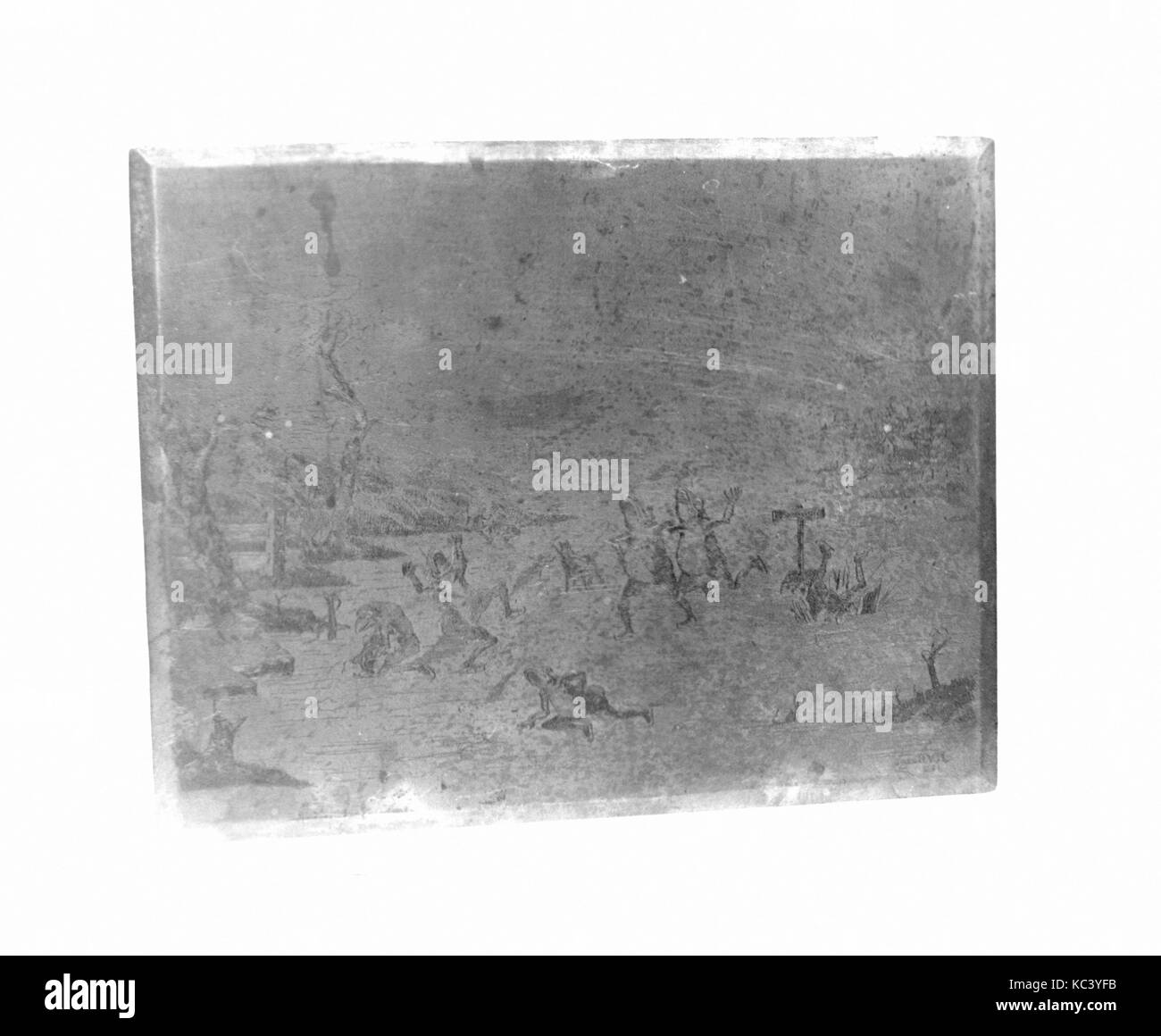 Le patinage, grenouilles, 1866 Plaque de cuivre gravée, 6 1/4 x 8 5/16 in. (16 x 21 cm), assiettes, Henry Victor Burgy (Français, mort en 1901 Banque D'Images