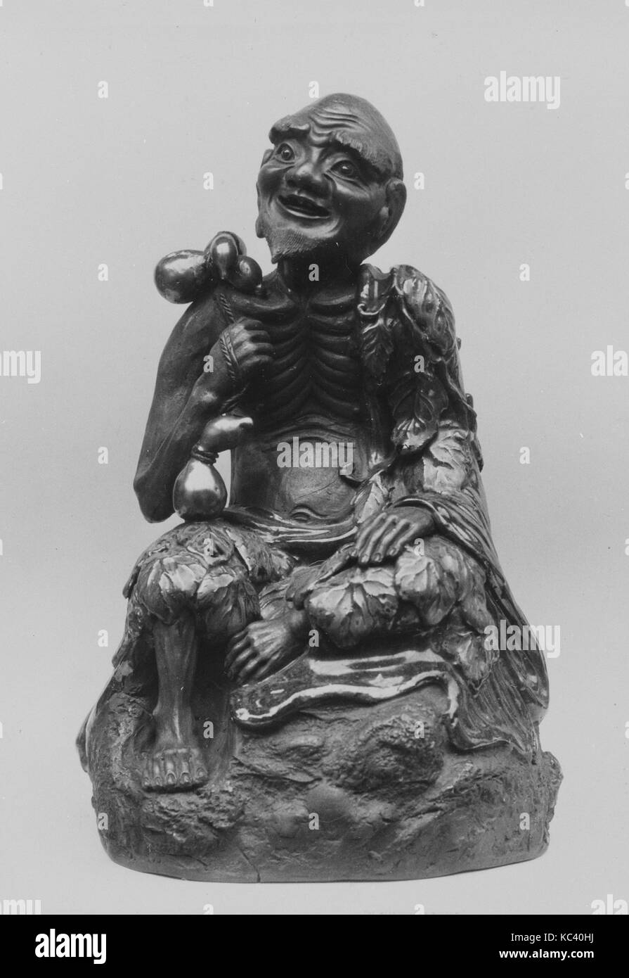 Et mat, période Meiji (1868-1912), 1870, du Japon, de la poterie, en partie non ; le costume à glaçure rouge-brun (Takatori ware), H Banque D'Images