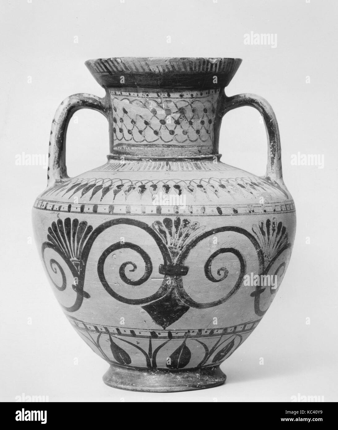 Amphore en terre cuite (Pot de rangement), archaïque, ca. 530 avant J.-C., Rhodes (Fikellura), terre cuite, H. 11 11/16 in. (29,7 cm), des vases Banque D'Images