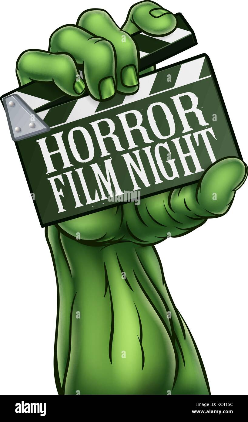 Film d'horreur Zombie nuit monster clapper board Illustration de Vecteur