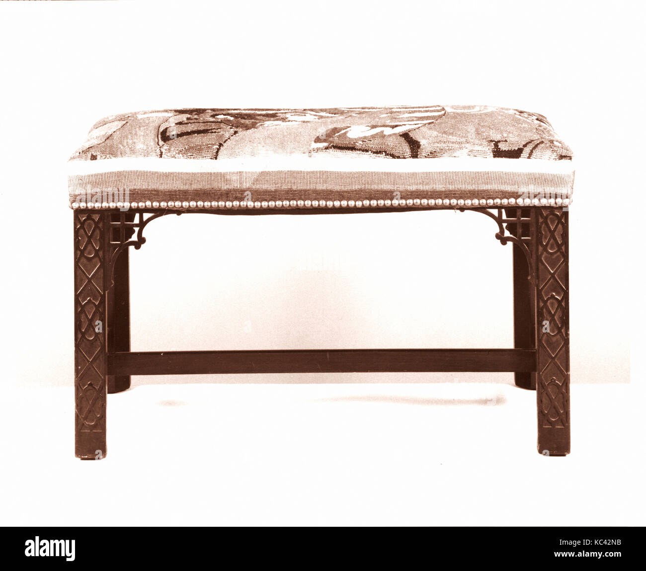 Banc, 1916, faite à New York, New York, United States, American, acajou, sellerie, 17 1/2 x 27 1/2 x 16 11/16 po. (44,5 x 6 Banque D'Images