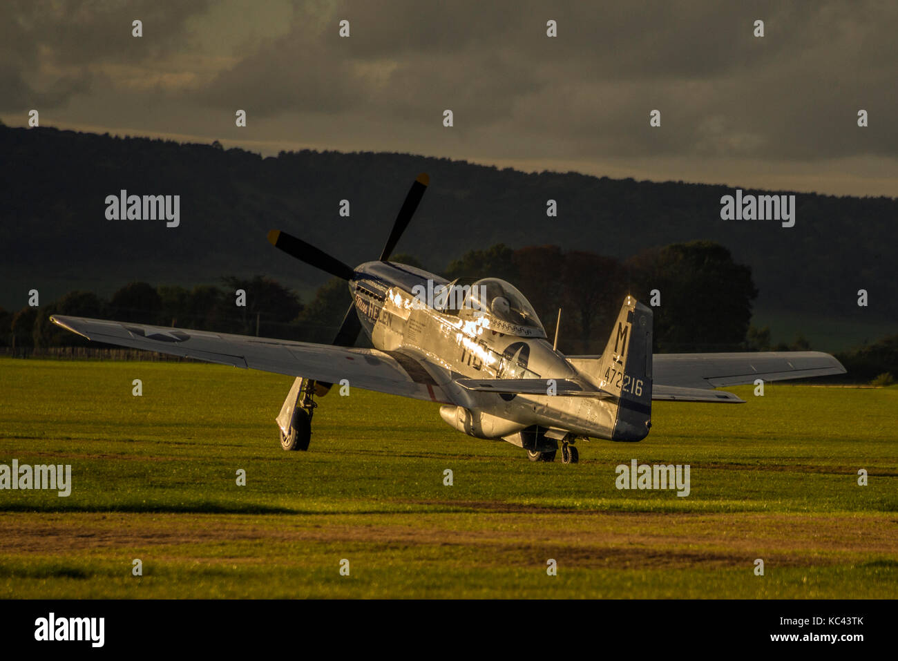 Un bâtiment restauré, en état de navigabilité, seconde guerre mondiale, p51 mustang fighter. Banque D'Images