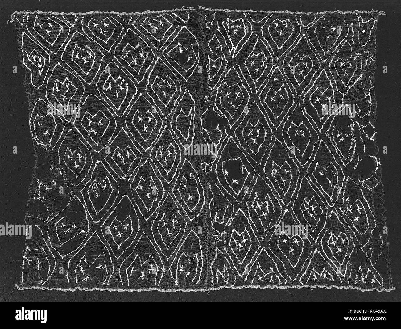 Bandeau ajouré, 12e-15e siècle, le Pérou, Chancay, coton, H. 5/8 x 41 7/8 in. 31 W. (105,7 x 81 cm), Textiles-Non-tissé Banque D'Images