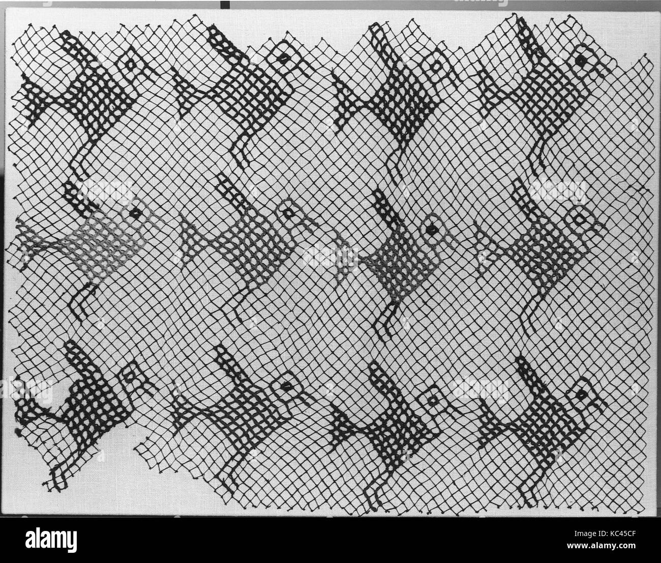 Serre-tête de gaze ( ?), 10e-15e siècle, le Pérou, Chancay, coton, cheveux des camélidés, H.19 1/2 x 25 1/2 in. W. (49,5 x 64,8 cm), Textiles Banque D'Images