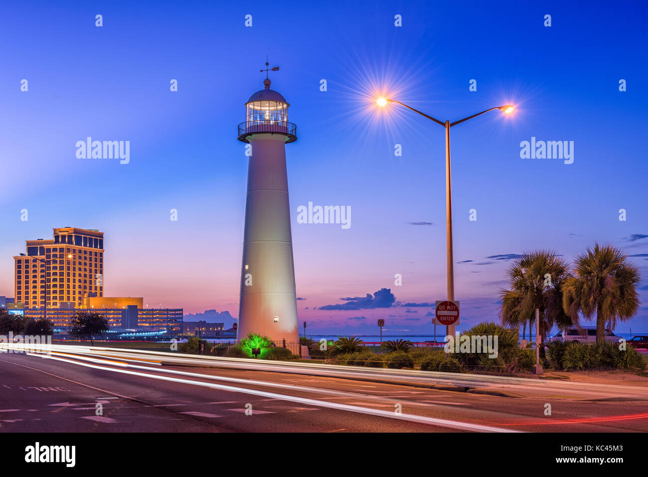 Biloxi, Mississippi, usa au phare de Biloxi. Banque D'Images