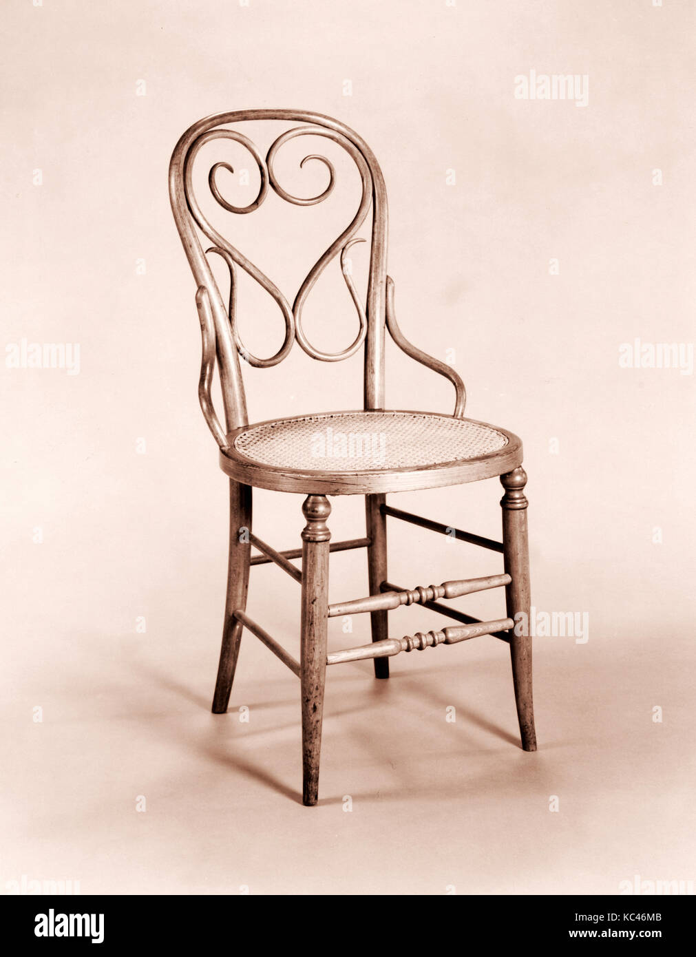 Chaise en bois cintré, 1870-78, faite à Troy, New York, United States, American, caryer, ash, 36 x 17 3/4 x 22 in. (91,4 x 45,1 Banque D'Images