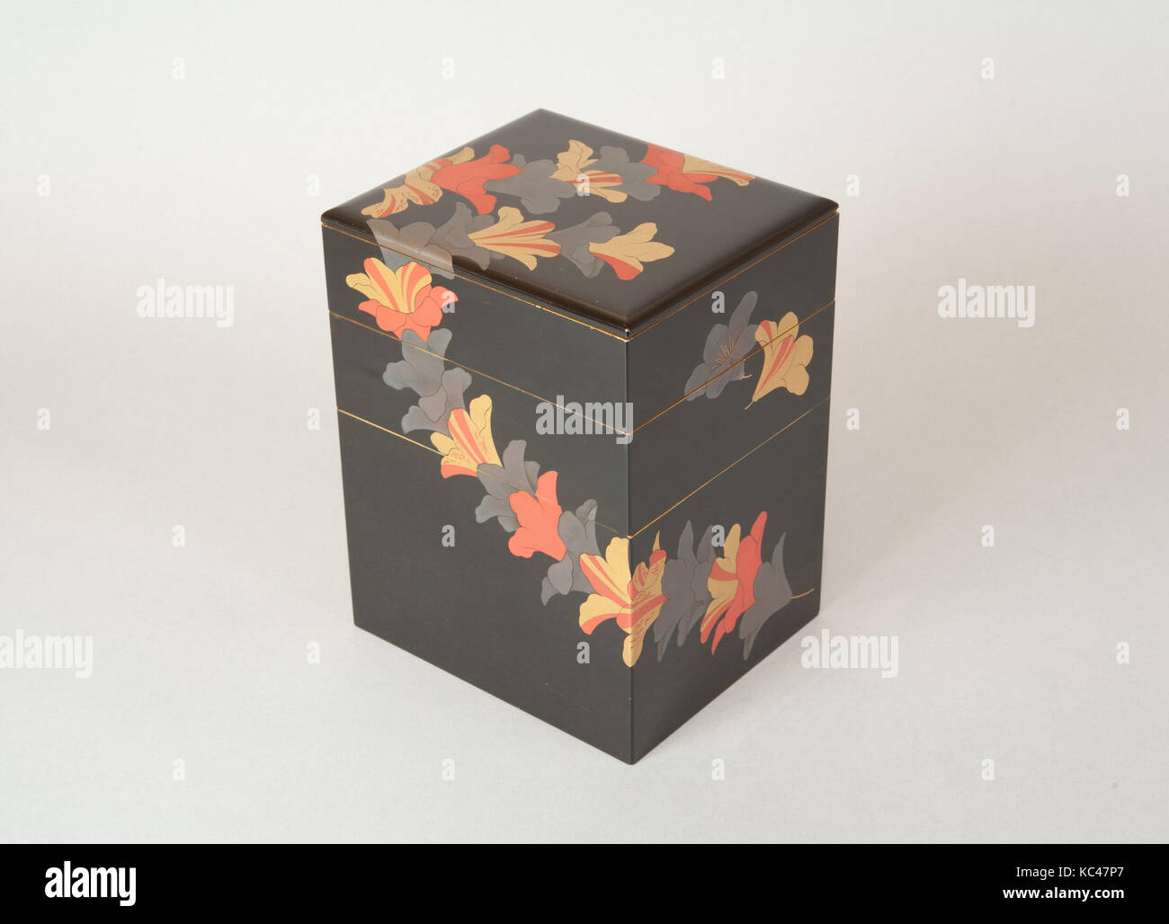 Boîtes, 20e siècle, le Japon, la laque, H. 7 1/2 in. (19,1 cm) ; O. 5. (12,7 cm) ; L. 6 in. (15,2 cm), laque Banque D'Images