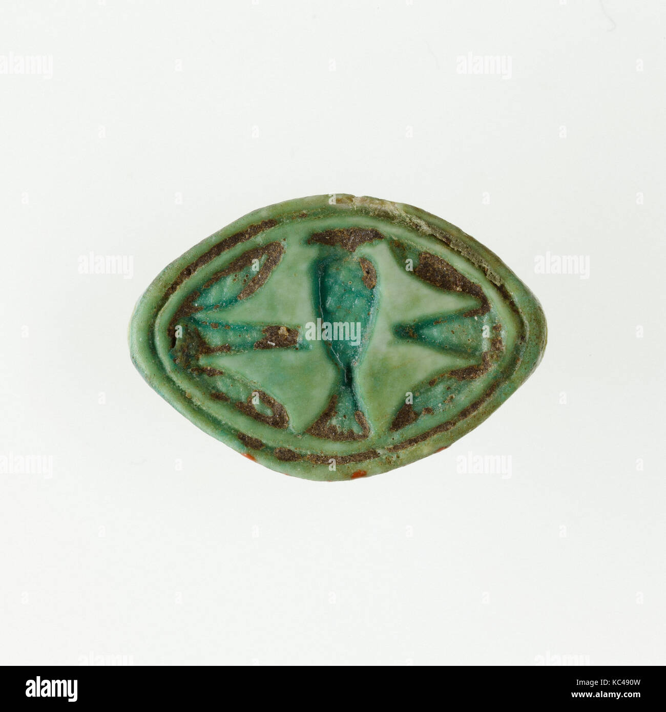 Cowroid Seal-Amulet, nouveau royaume, Dynasty 18, début, ca. 1492-1473 av. J.-C., de l'Egypte, la Haute Égypte, Thèbes, Cheikh Abd el-Gournah Banque D'Images