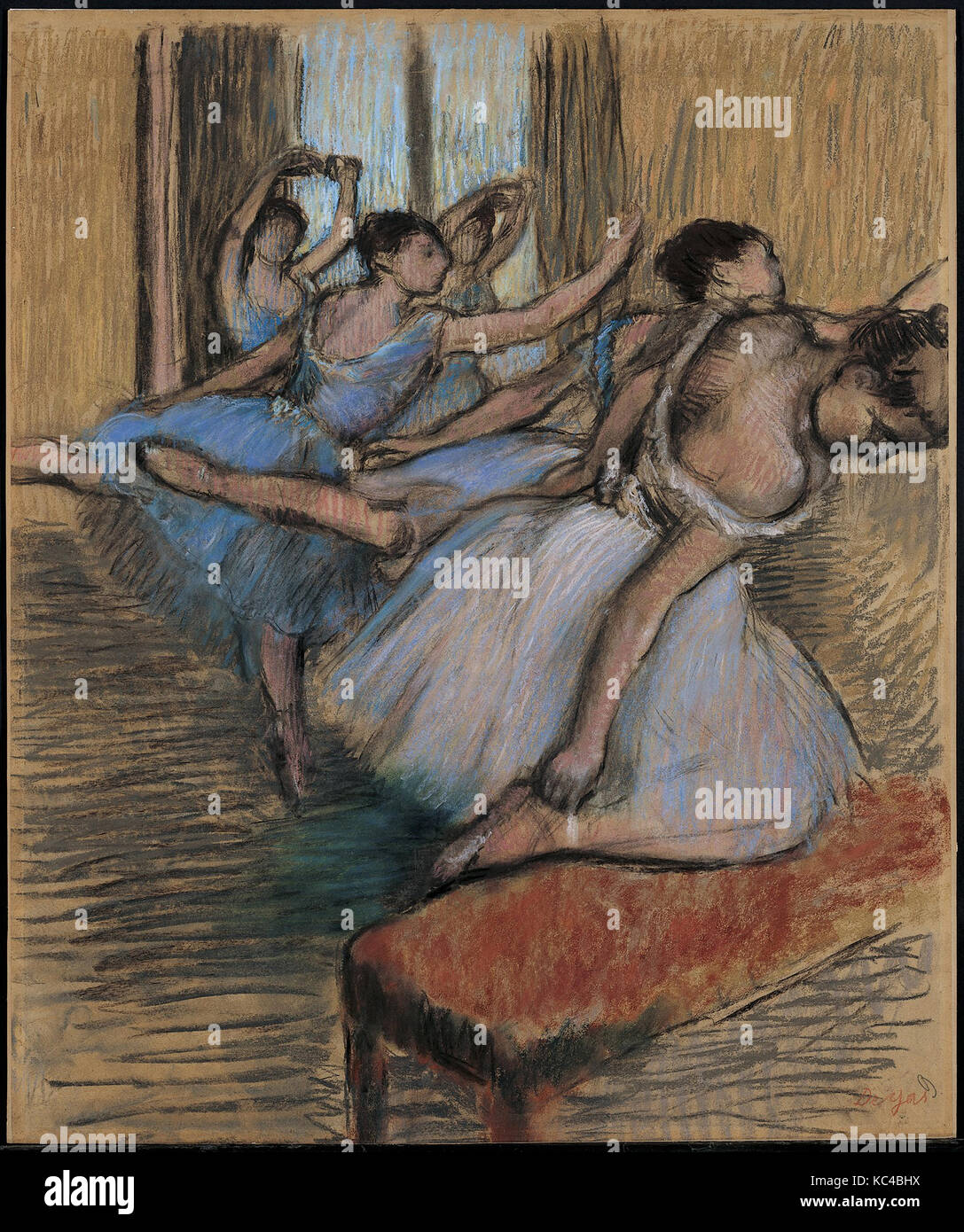 Les danseurs, pastel et fusain sur papier, 28 x 23 1/4 in. (71,1 x 59,1 cm), dessins, Edgar Degas (français, Paris 1834-1917 Banque D'Images