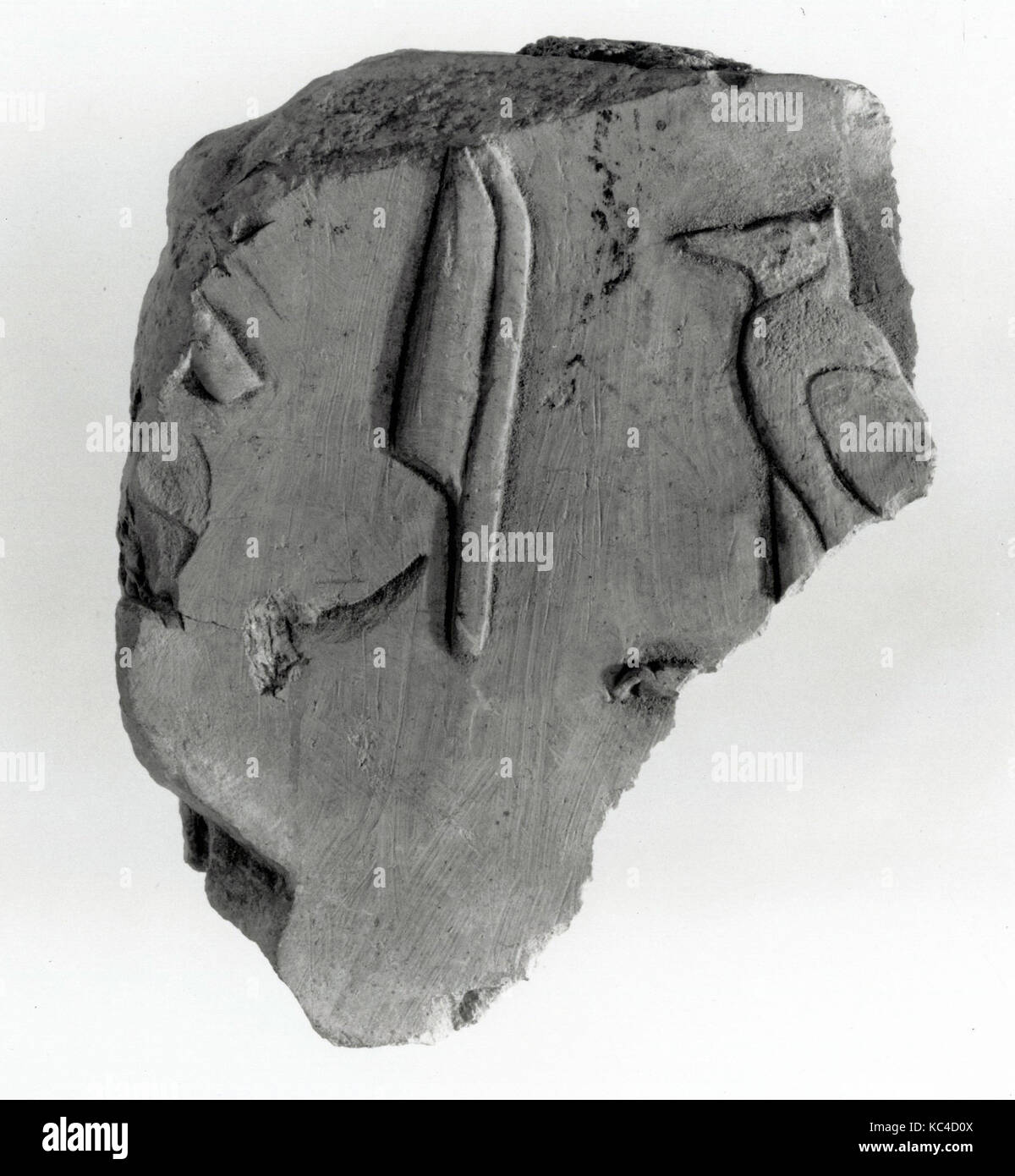 Fragment de relief, la fin de période, Lien, Dynasty 26, 664-610 avant J.-C., de l'Egypte, la Haute Égypte, Thèbes, Deir el-Bahri, tombeau de Banque D'Images