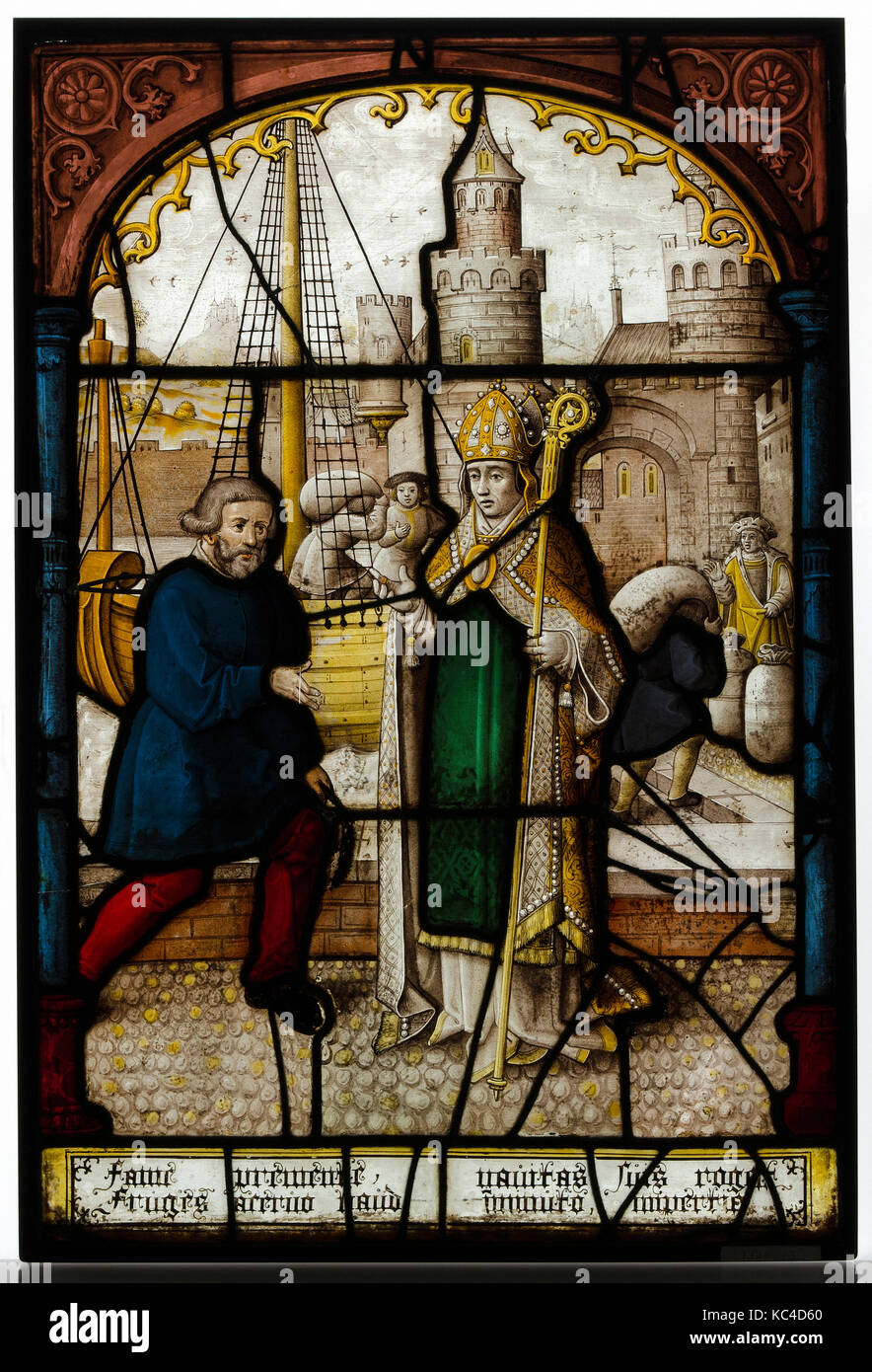 La façade de verre de Saint Nicolas, après un design by Jacob Cornelisz van Oostsanen, 16e siècle Banque D'Images