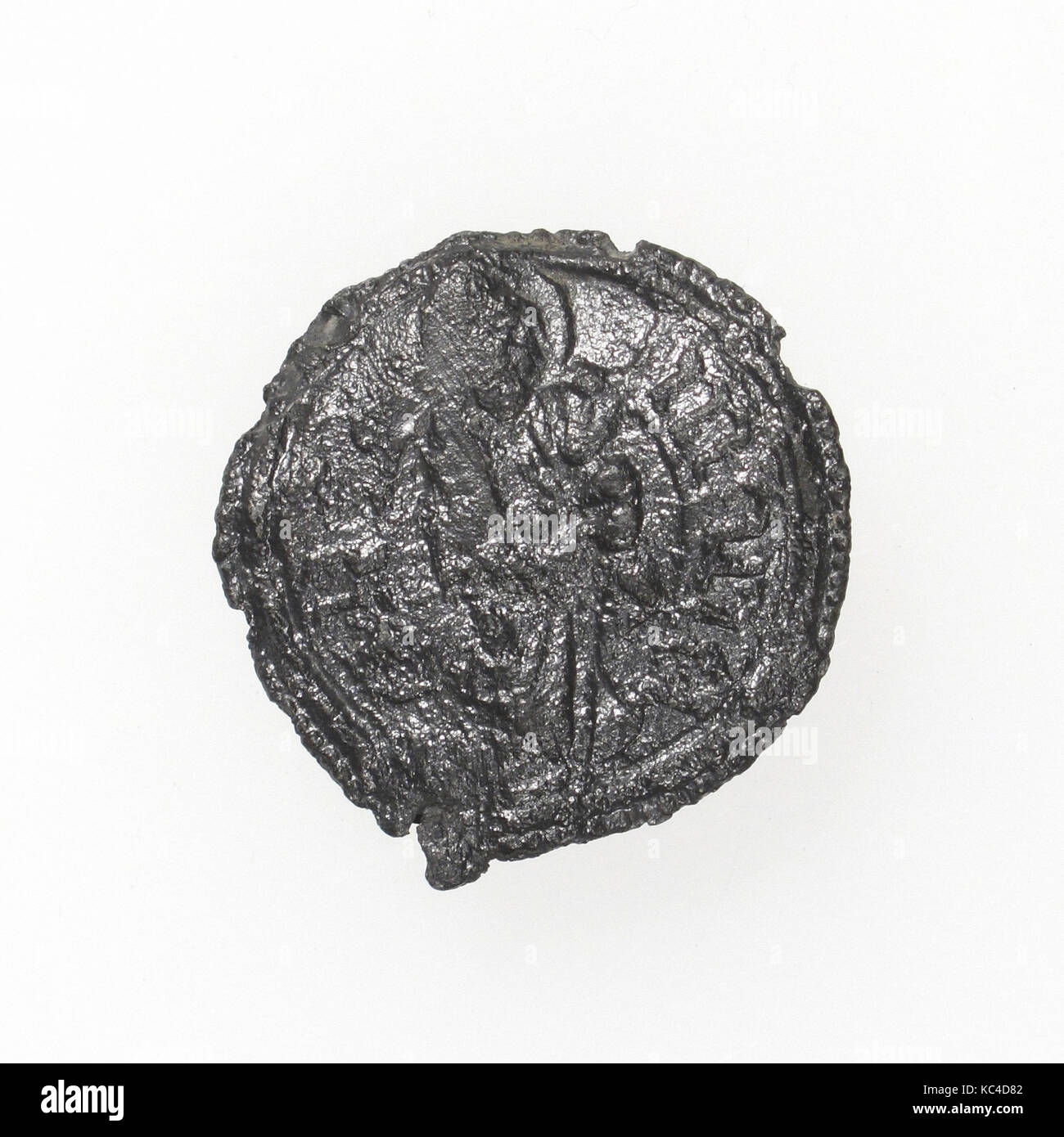 L'insigne du pèlerin, 14e-16e siècle, le français, le plomb, Total : 7/8 in. (2,2 cm), Metalwork-Lead Banque D'Images