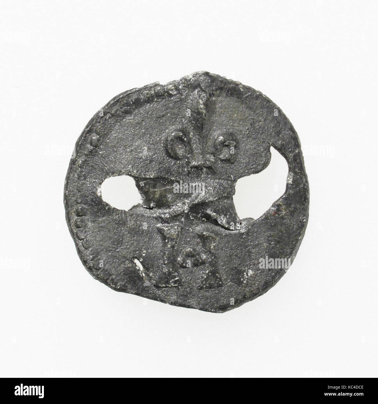 L'insigne du pèlerin, 14e-16e siècle, le français, le plomb, Total : 1 in. (2,5 cm), Metalwork-Lead Banque D'Images