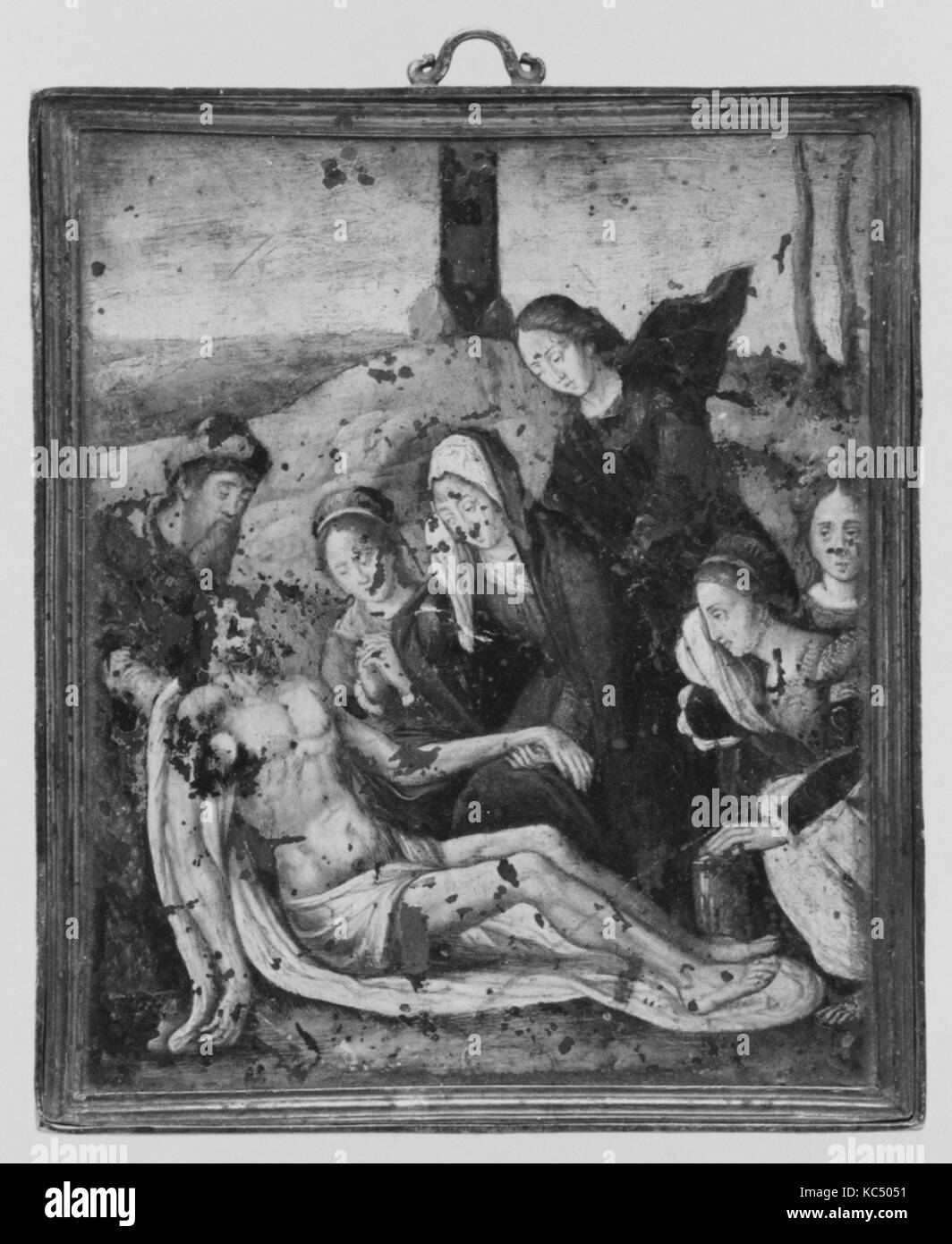La lamentation, ca. 1550, huile sur Russisch, alliage de cuivre, 5 1/4 x 4 7/16 in. (13,4 x 11,2 cm), surface peinte 4 3/4 x 37 Banque D'Images