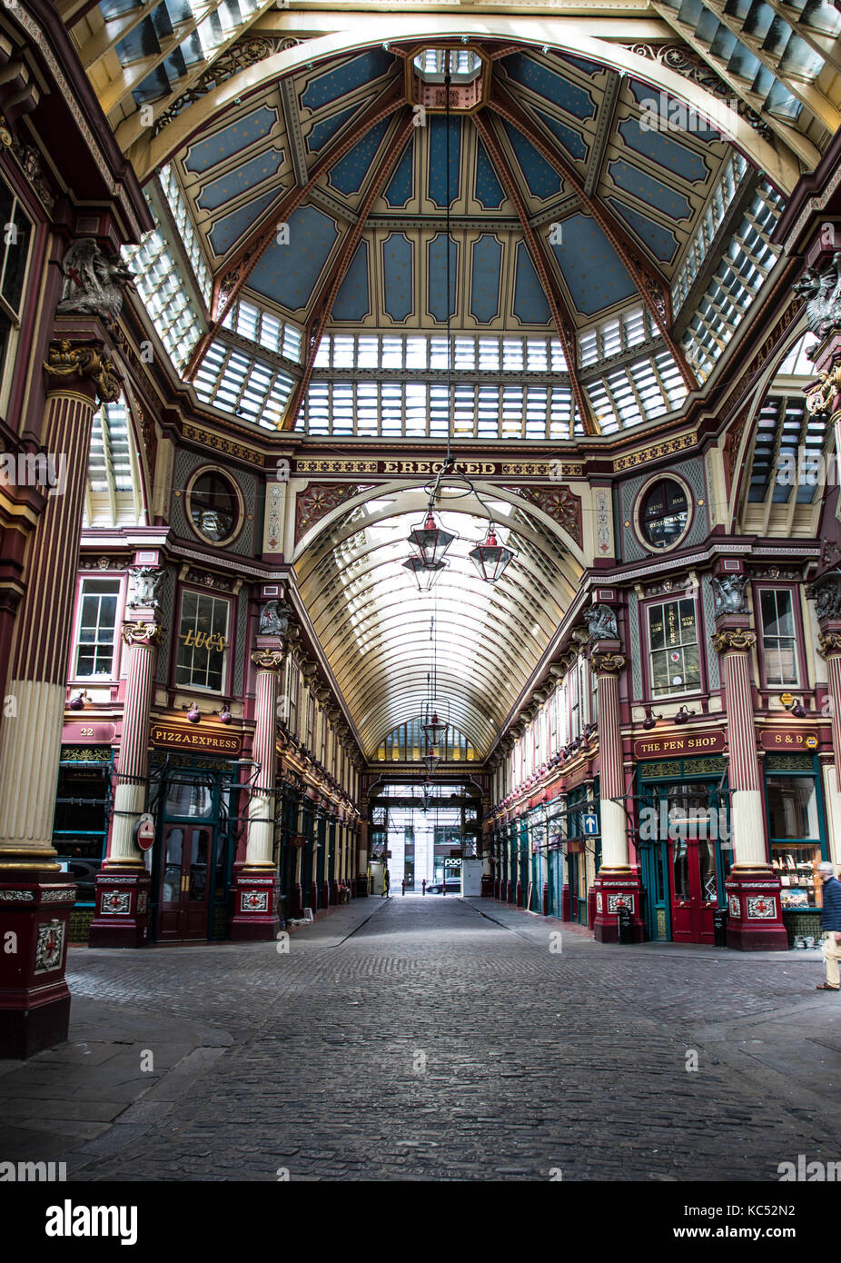 Historic Leadenhall Market Londres utilisé comme décor pour Diagon Alley dans les films Harry Potter Banque D'Images