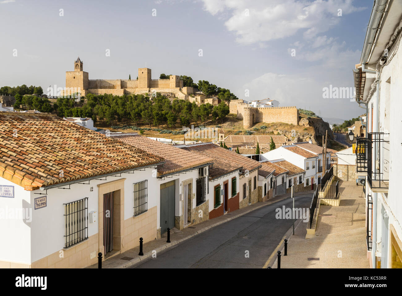 Vieille ville avec forteresse Alcazaba, Antequera, province de Malaga, Andalousie, Espagne Banque D'Images