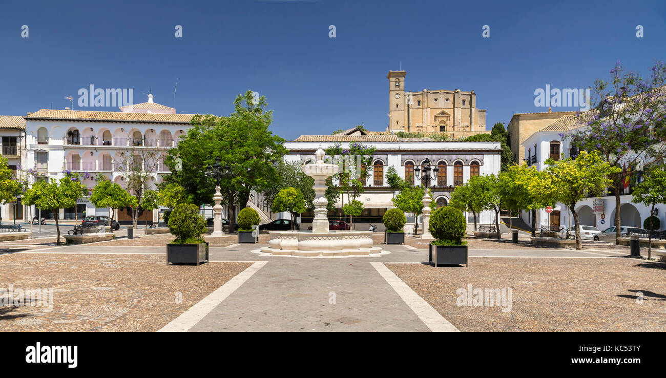 Plaza Mayor, Colegiata Santa Maria, Osuna, province de Séville, Andalousie, Espagne Banque D'Images
