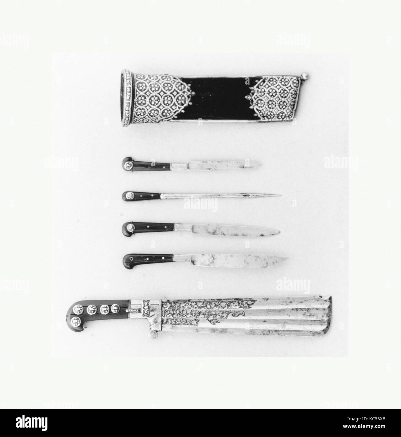 Couteau de chasse avec un ensemble d'outils (Guide), ca. 1570 Banque D'Images
