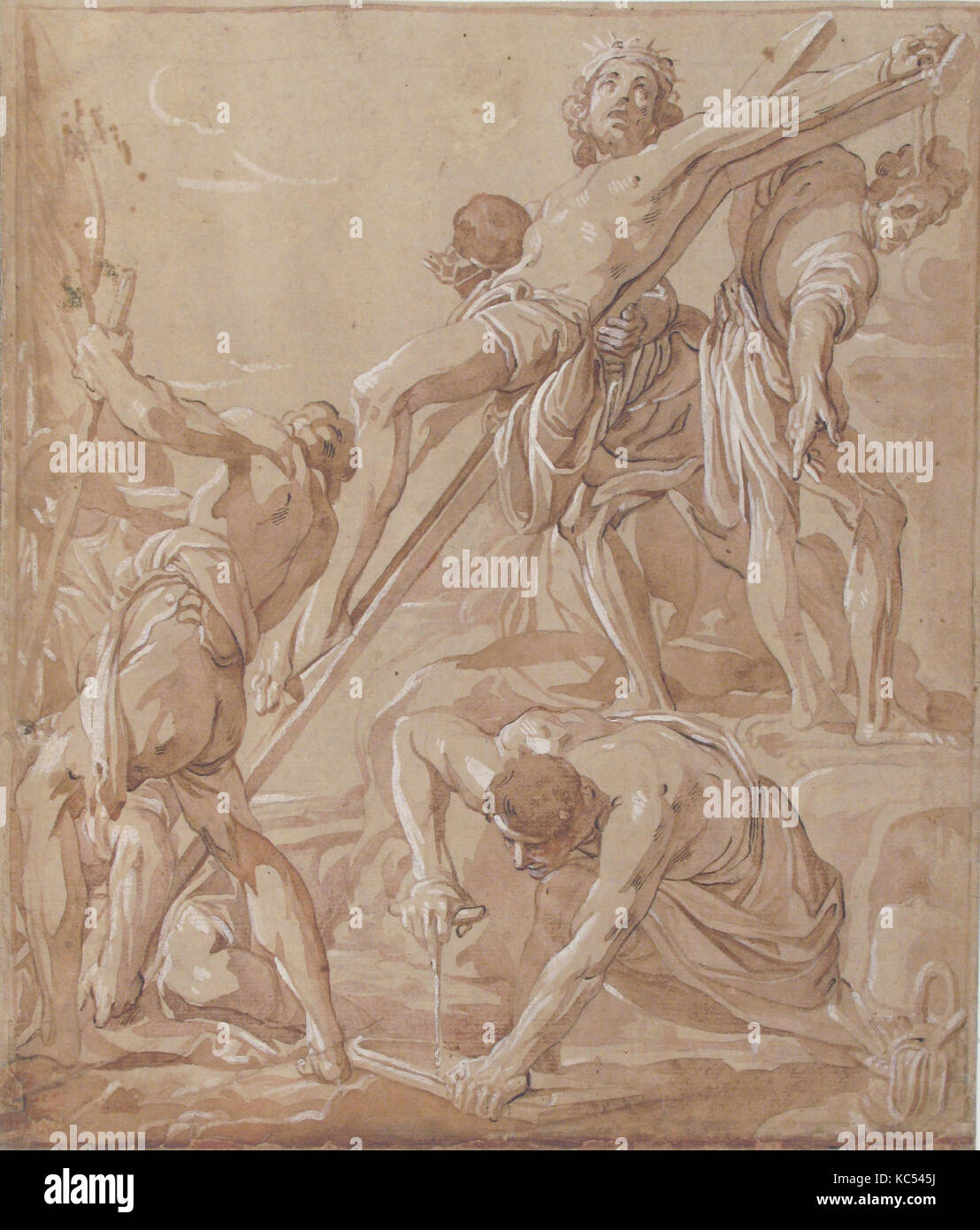 L'élévation de la Croix, après Alessandro Tiarini, 1577-1668 Banque D'Images
