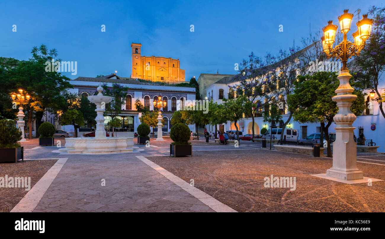 Plaza Mayor, Colegiata Santa Maria, Osuna, province de Séville, Andalousie, Espagne Banque D'Images