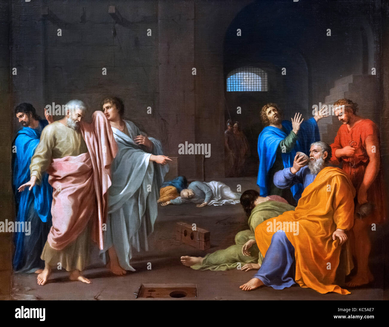 La mort de Socrate par Charles Alphonse Dufresnoy, huile sur toile, c.1650 Banque D'Images