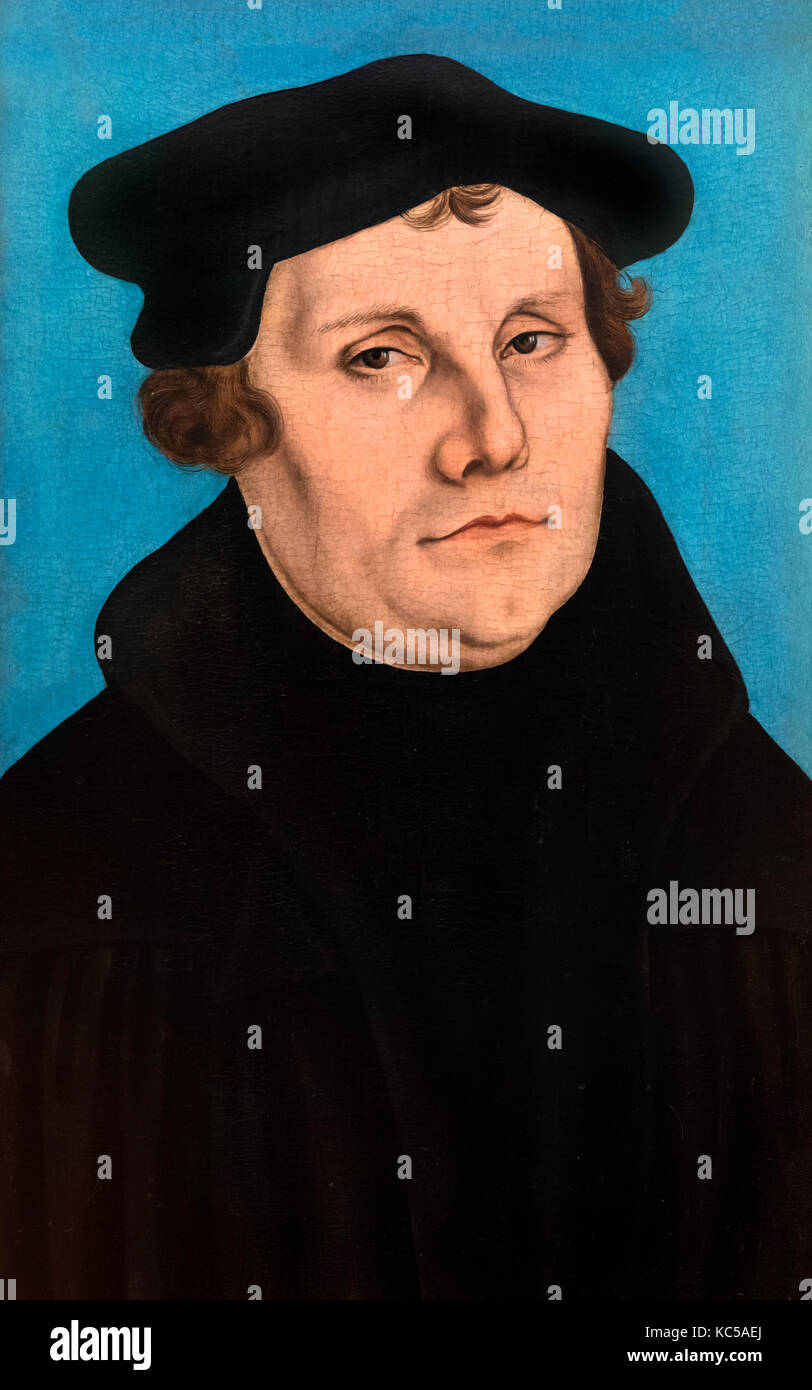 Martin Luther (1483-1546). Portrait par Lucas Cranach l'Ancien, huile sur panneau, 1529 Banque D'Images