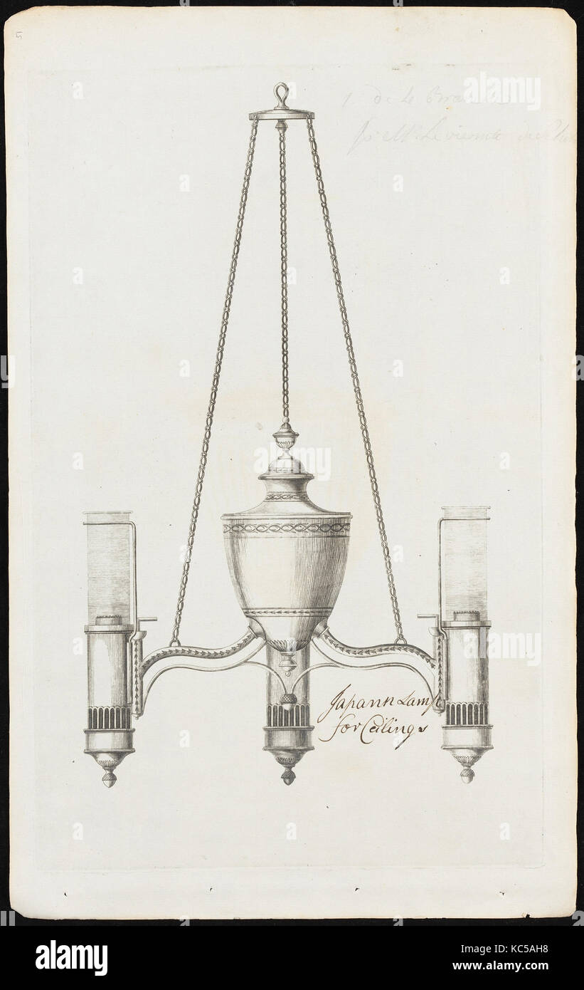 Le Japon lampe pour plafond, ca. 1790, gravure, feuille : 16 x 10 5/16 3/16 in. (41,5 x 25,8 cm), Impressions, Matthew Boulton (British Banque D'Images