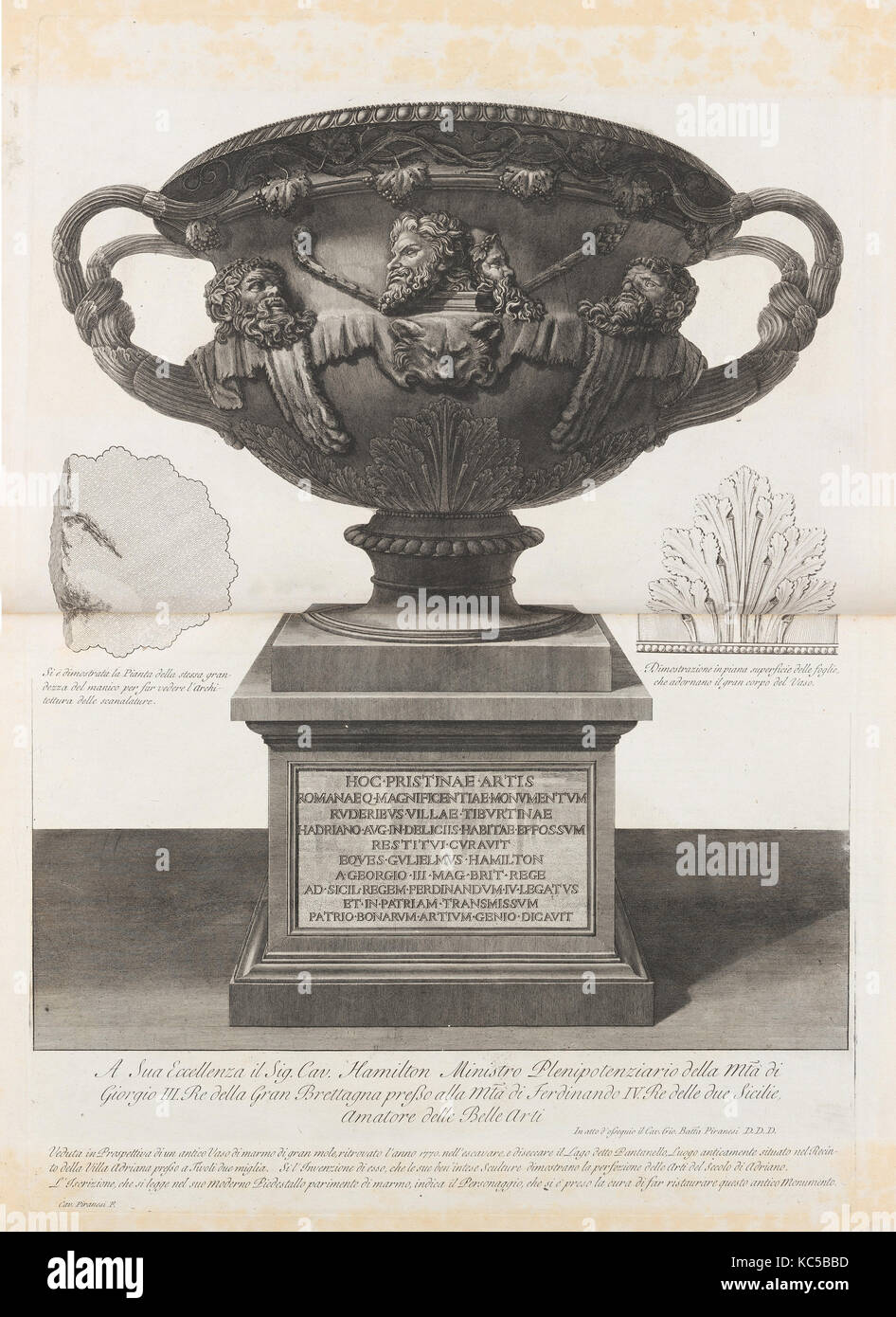 Vasi, candelabri, cippi, sarcofagi, tripodi, Lucerne, ed ornamenti disegnati antichi ed incisi dal Cav. Gio. Batt. Piranesi Banque D'Images