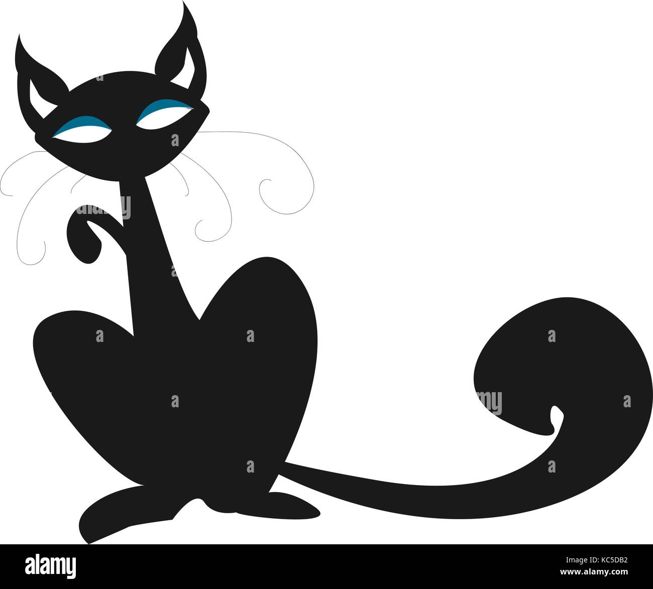Style vintage chat. chat noir sign/icône/symbole. vector illustration. Illustration de Vecteur