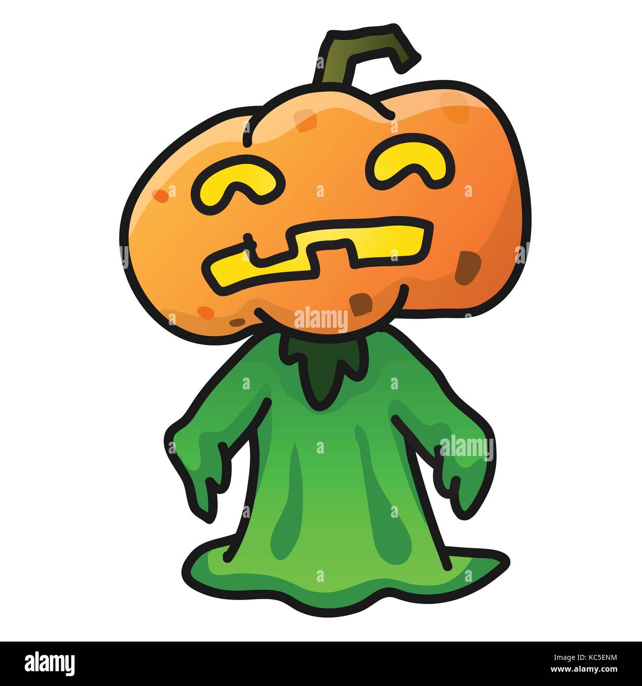 Tête de citrouille halloween cute cartoon, tête de citrouille monster icône. vector character design Illustration de Vecteur