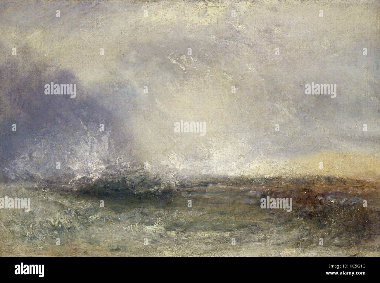 J. M. W. Turner. Mer agitée sur un rivage, 1840-1845 Banque D'Images