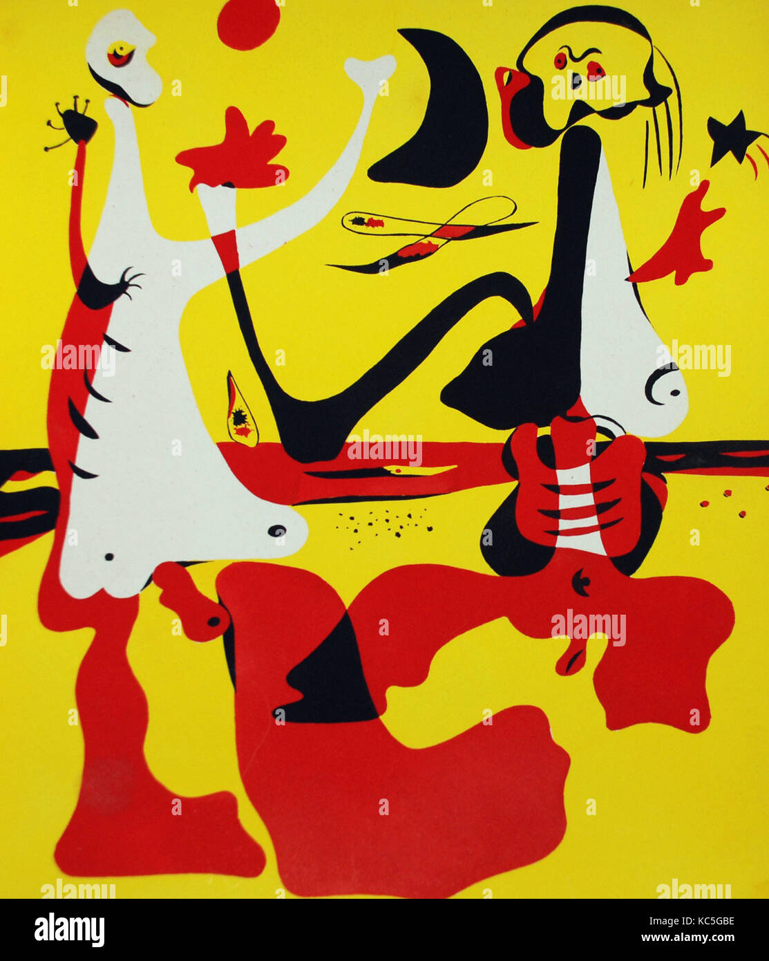 Joan Miró, personnages devant la mer, Banque D'Images