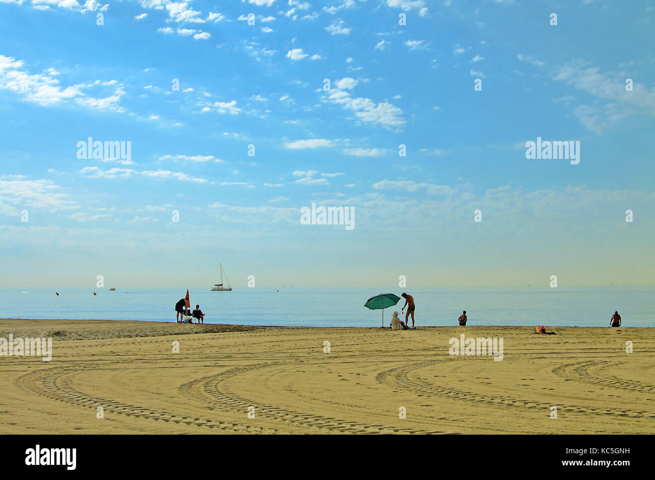 La plage de Salou, Catalogne, Espagne Banque D'Images