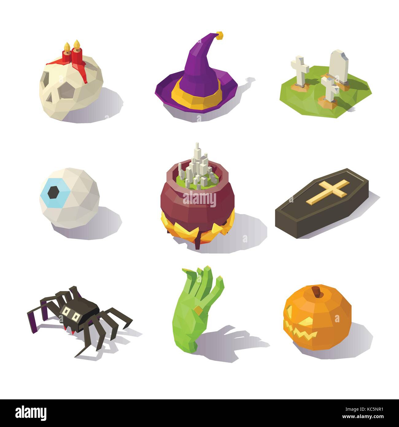 Décorations halloween poly bas Illustration de Vecteur