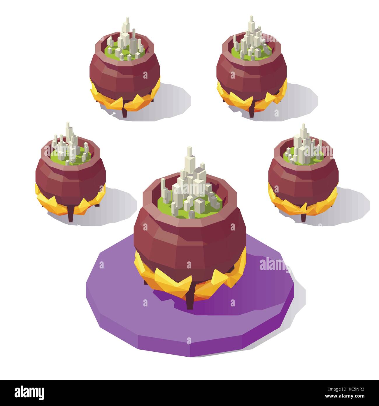 Vasque poly faible isométrique Illustration de Vecteur