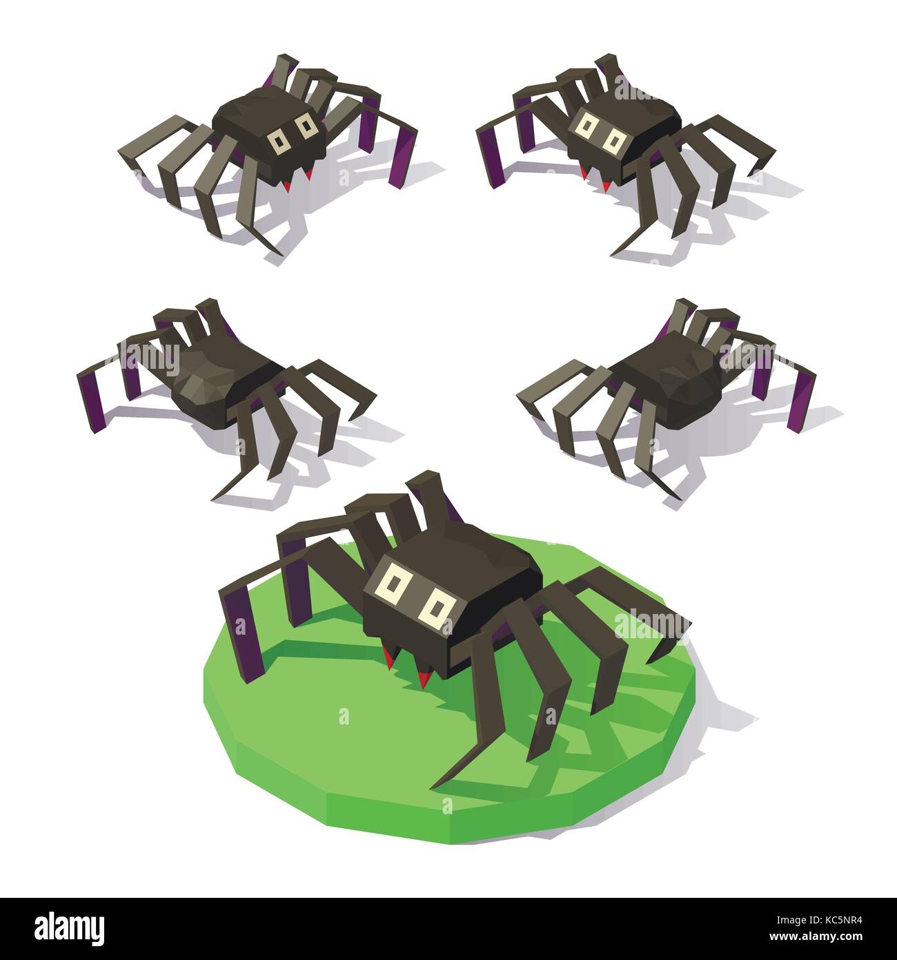 Low poly spide isométrique Illustration de Vecteur