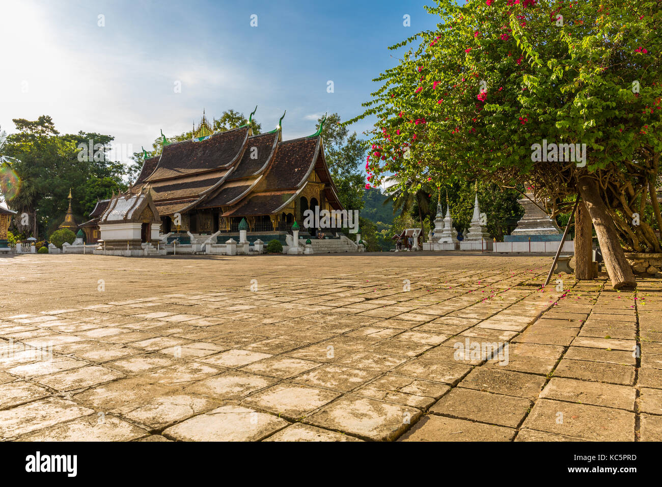 Wat Xieng Thong, un temple bouddhiste à Luang Prabang, Laos Banque D'Images