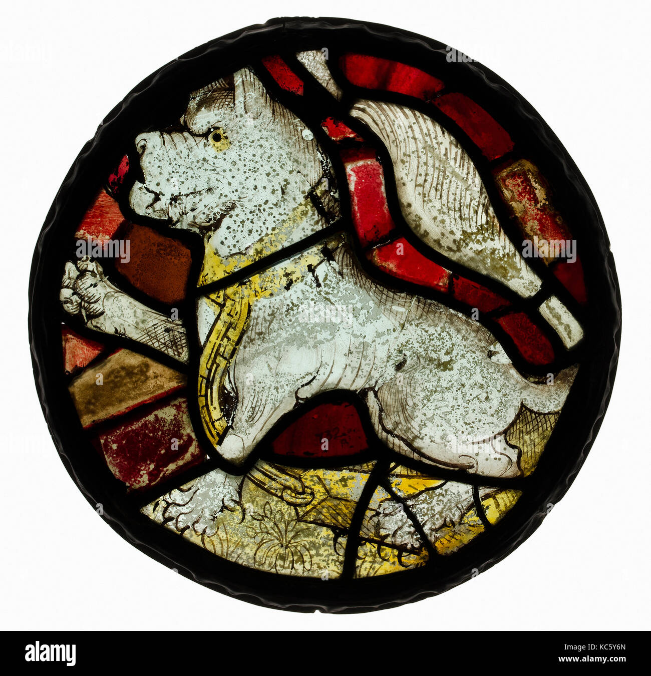 Cocarde, ca. 1450, britannique, vitraux, Total : 10 1/2 po. (26,7 cm), Glass-Stained Banque D'Images