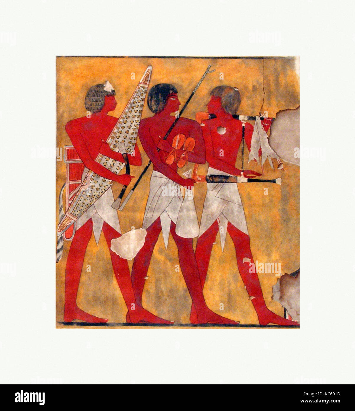 D'auxiliaires pour une expédition de chasse, Tombe de Qenamun, Hugh R. Hopgood, ca. 1427-1400 av. Banque D'Images