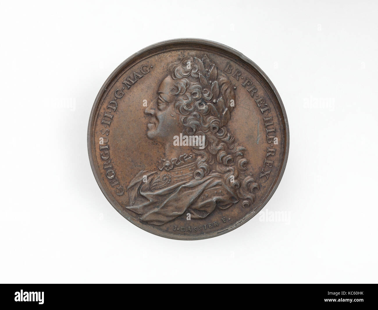 George II, 1731-32, British, bronze, diamètre (confirmé) : 4,1 cm (41 mm), médailles et plaquettes, médaillé olympique : Jean particulier Dassier (Genève Banque D'Images