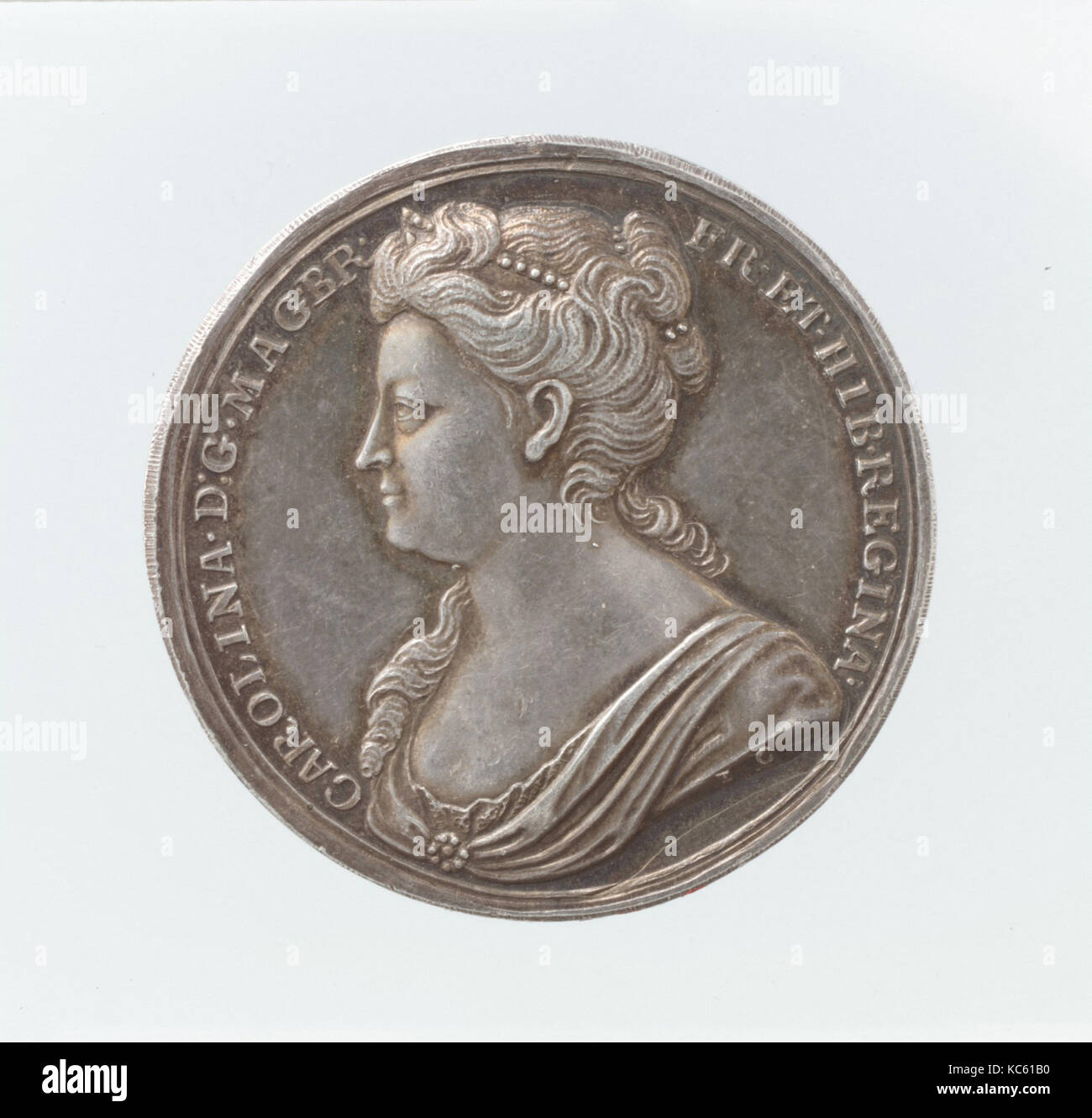 Couronnement de la Reine Caroline, John Croker (British, 1670-1741), 1727, British, argent, diamètre : 34 mm, médailles et plaquettes Banque D'Images