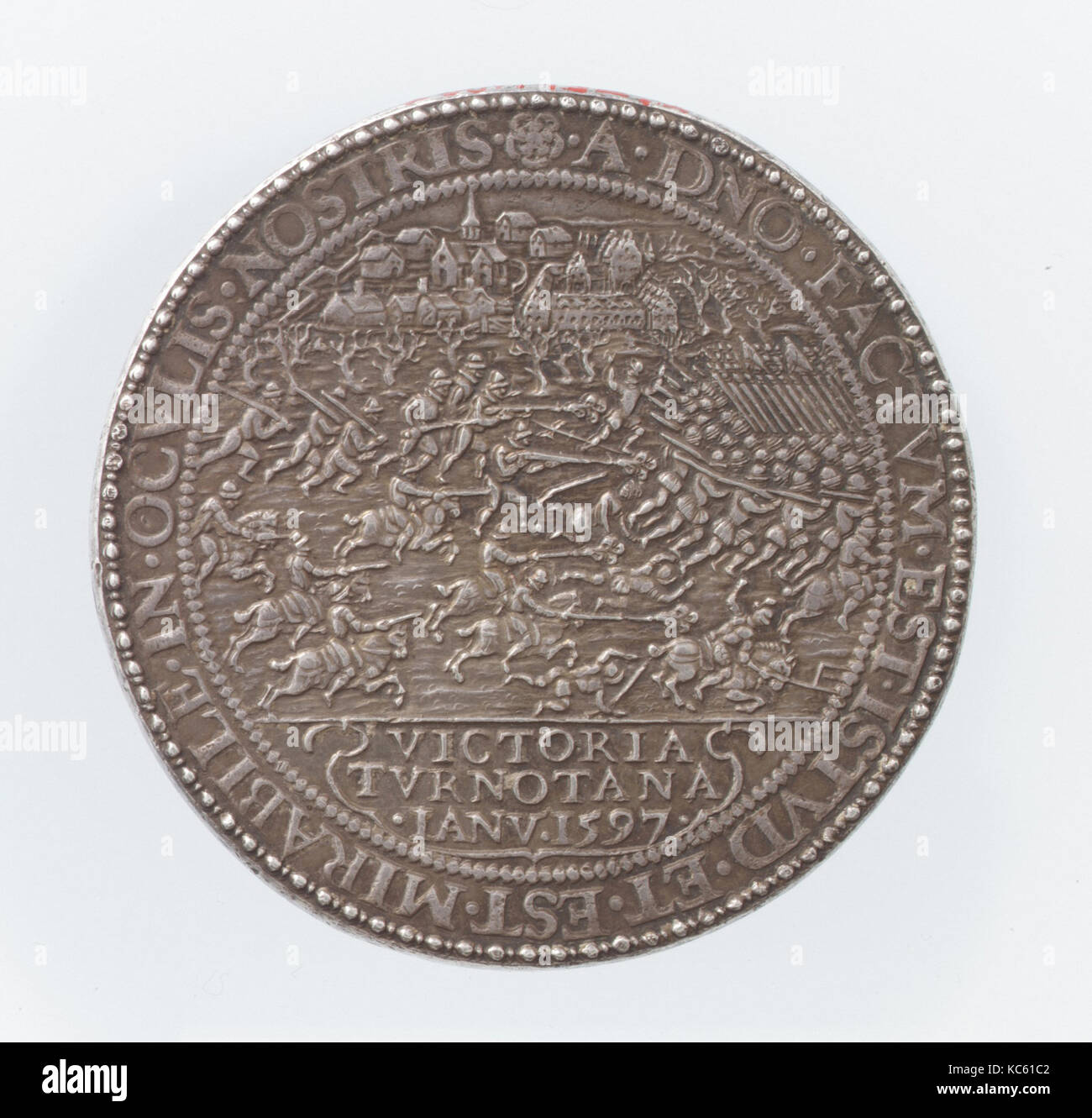 Siège de Turnhout, G.V. Bijlaer (Néerlandais), 1597, British, argent, diamètre : 50 mm, médailles et plaquettes, G.V. Bijlaer (en néerlandais Banque D'Images