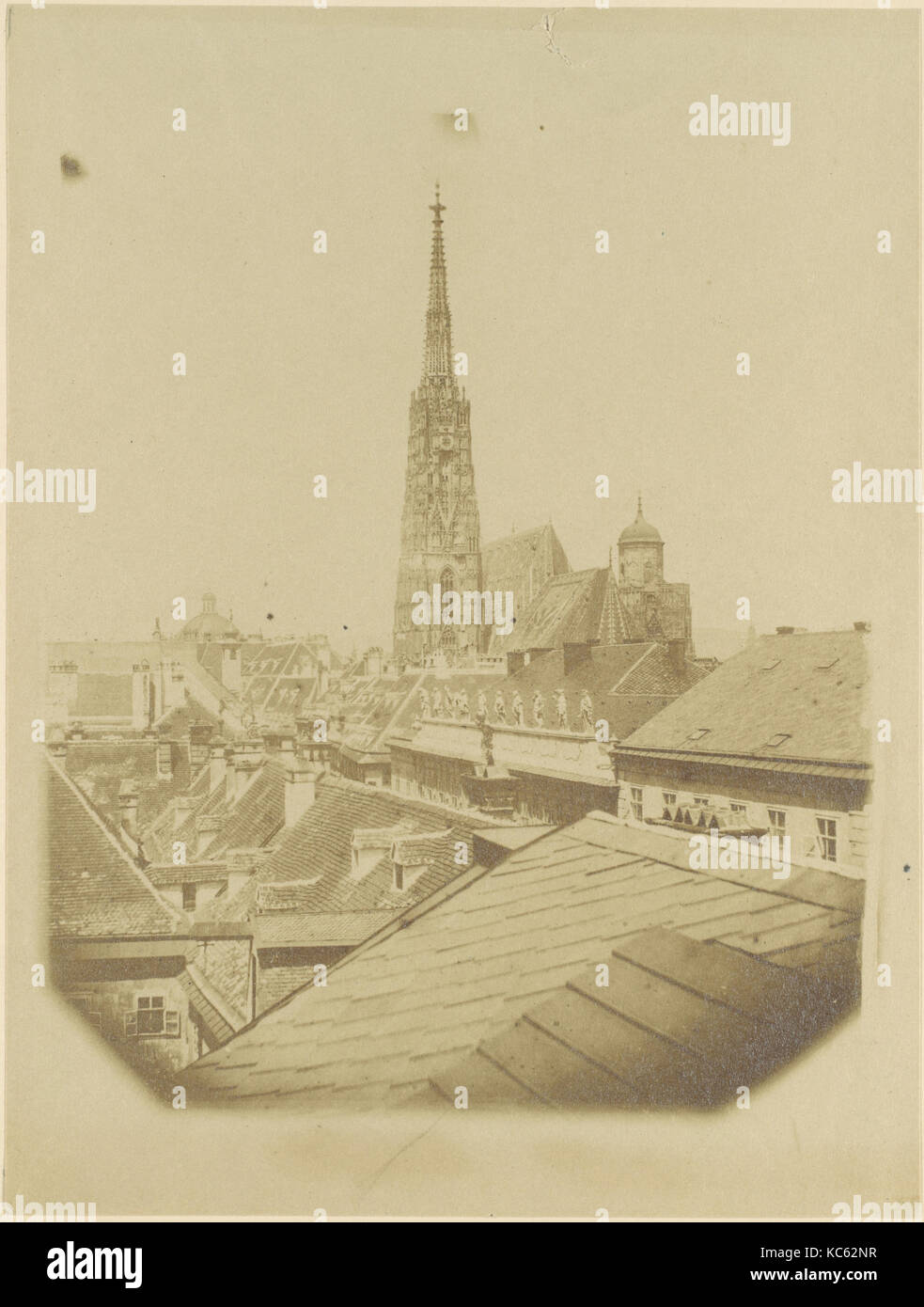 Vue sur les toits et cathédrale de Vienne, Alois Auer, ca. 1853 Banque D'Images