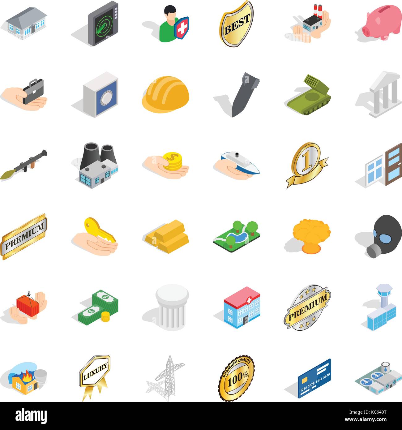 Les icônes de l'hôpital, set style isométrique Illustration de Vecteur