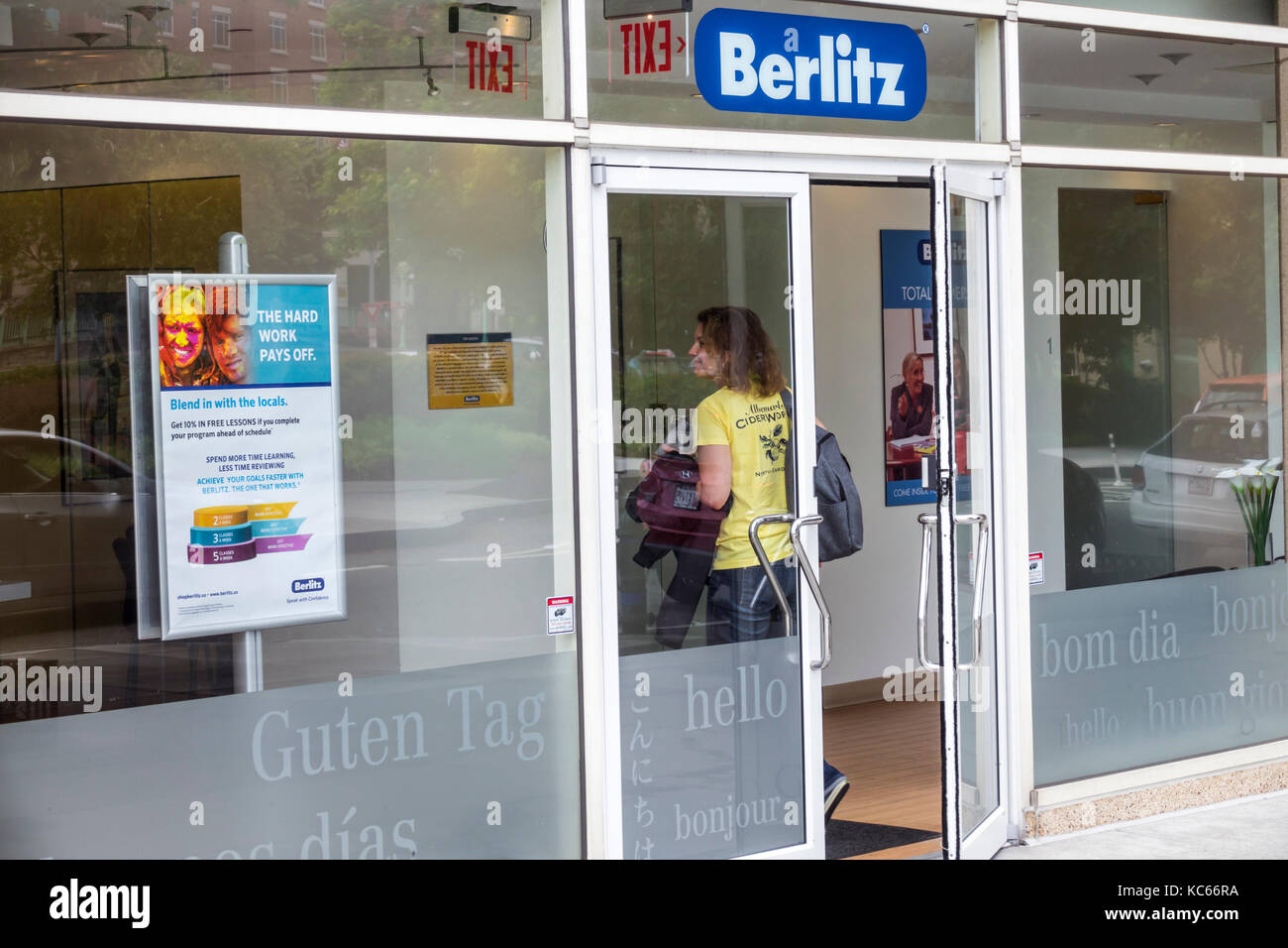 Washington DC,Thomas Circle,Berlitz Learning Center,école de langue,entrée,élèves élève DC170527003 Banque D'Images