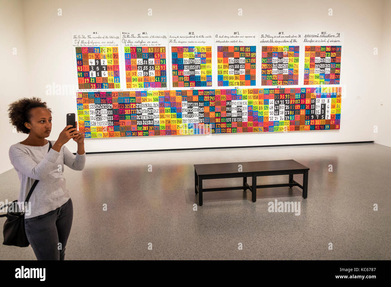 Washington DC,District de Columbia,National Gallery of Art,musée,peinture,douze événements dans un double univers,Alfred Jensen,Black Blacks African African Banque D'Images