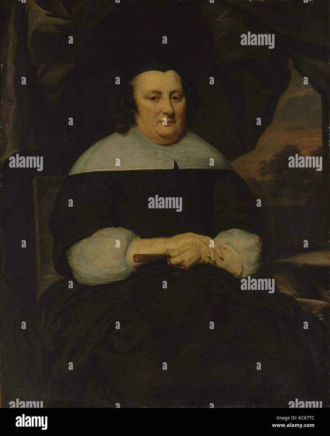 Portrait de femme, ca. 1665-70, huile sur toile, 44 x 35 1/4 in. (111,8 x 89,5 cm), peintures, Nicolaes MAES (Néerlandais, Dordrecht Banque D'Images