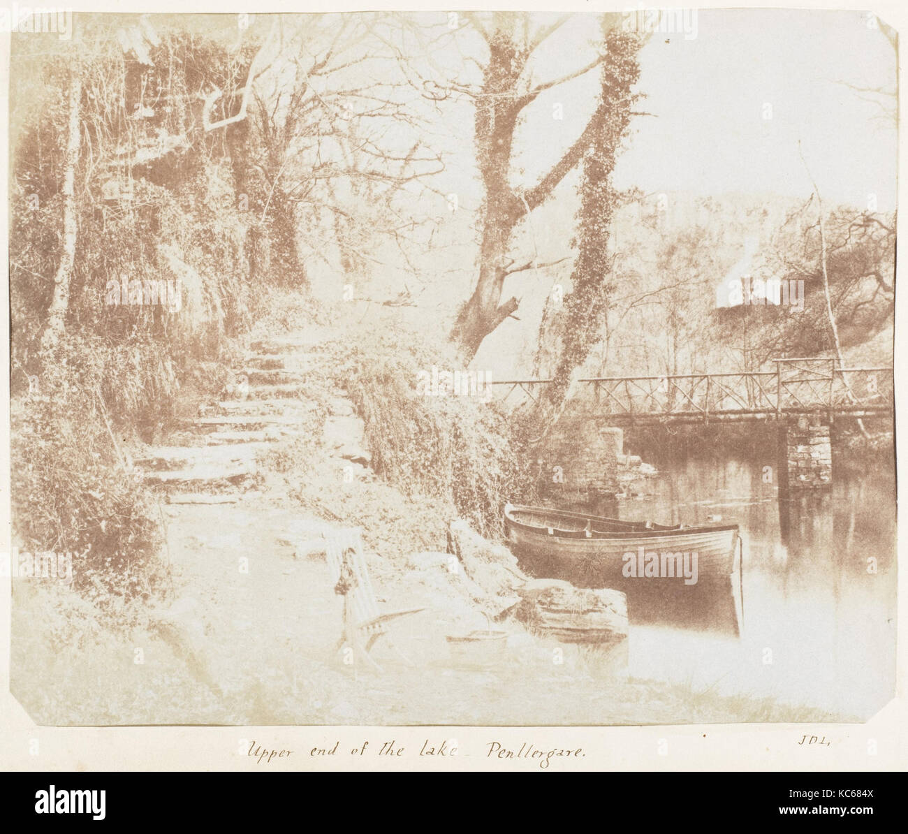 L'extrémité supérieure du lac Penllergare, John Dillwyn Llewelyn, 1853-56 Banque D'Images