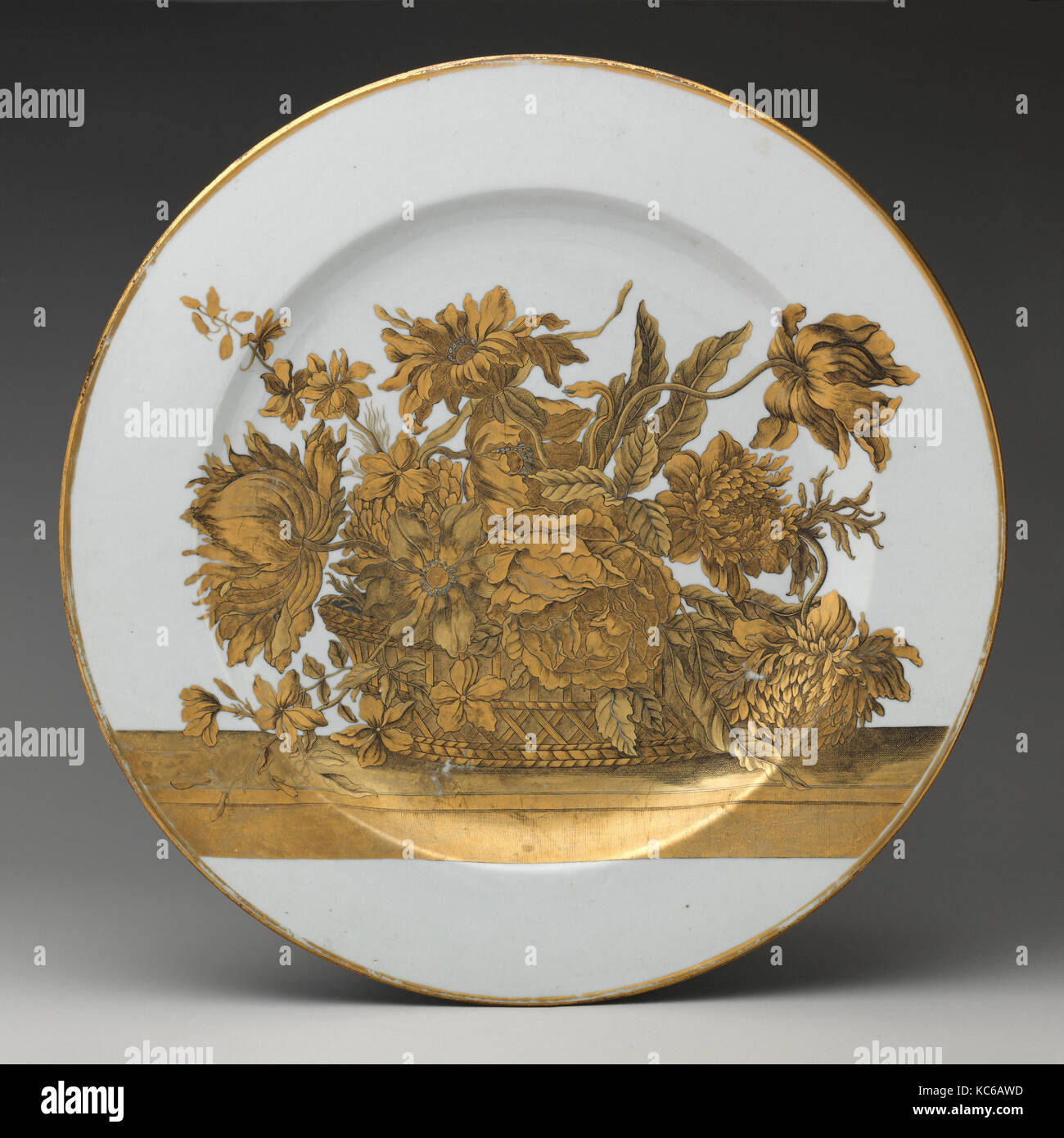 La plaque (L'un d'une paire), après un dessin de Jean-Baptiste Monnoyer, ca. 1735-40 Banque D'Images