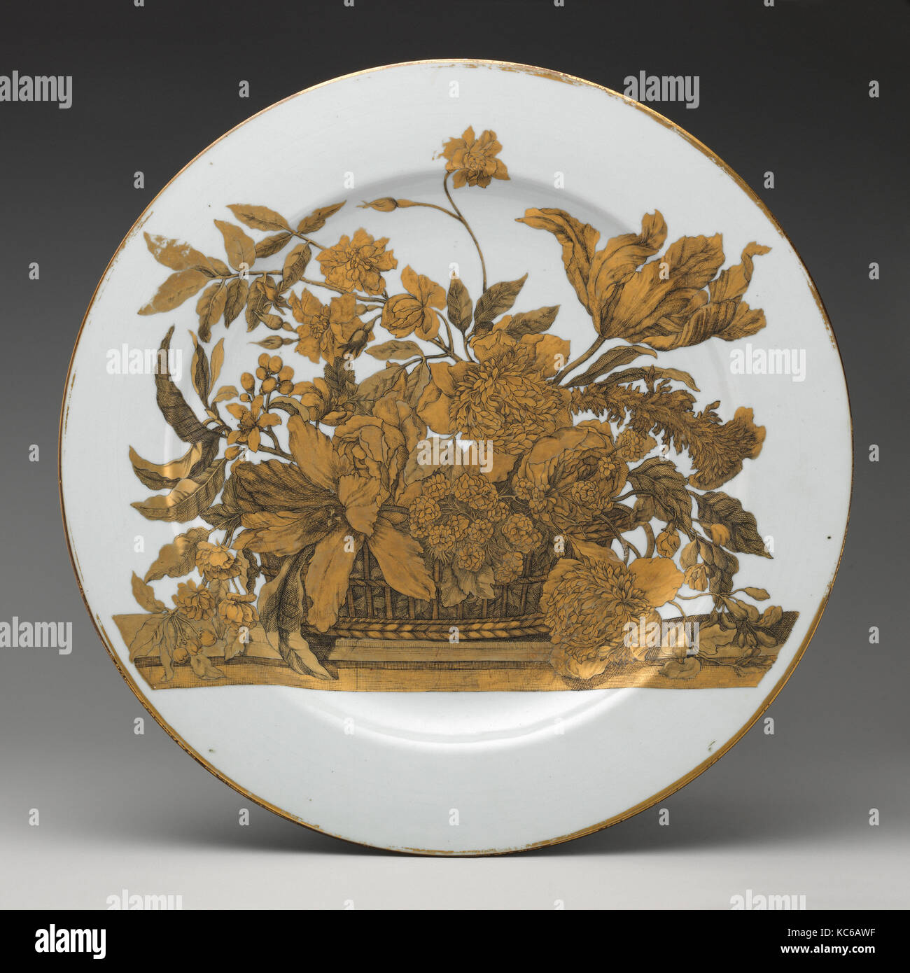 La plaque (L'un d'une paire), après un dessin de Jean-Baptiste Monnoyer, ca. 1735-40 Banque D'Images